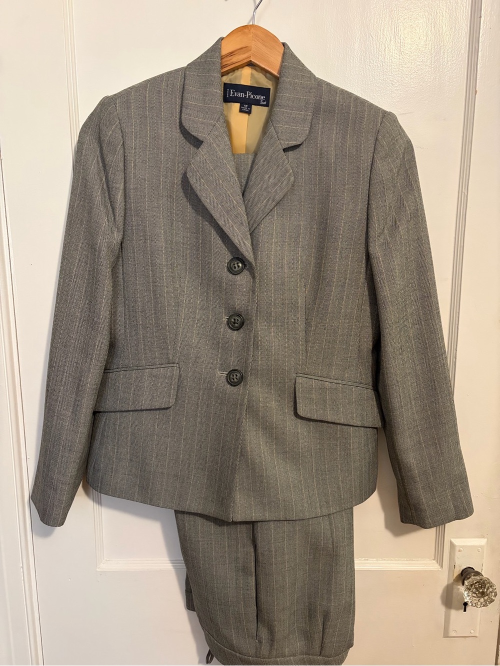 Evan Picone Gray Pinstripe Two-Piece Suit